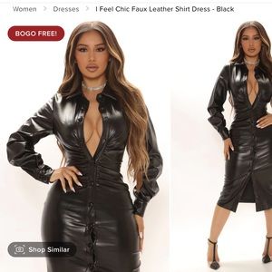 Black leather faux dress fashion nova 1x never worn with tag